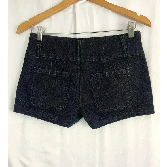 Black Denim Shorts Sz 7 Stretchy Women's Beta House - Picture 2 of 9